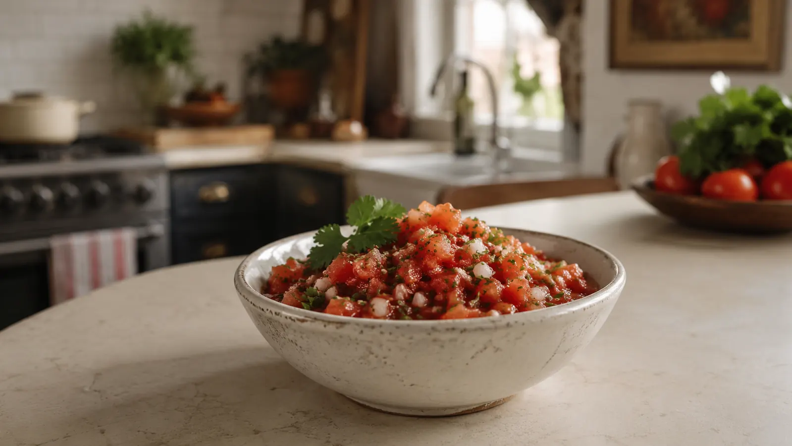Small food chopper next to a glass meal-prep container filled with diced onions, peppers, and garlic on a kitchen counter